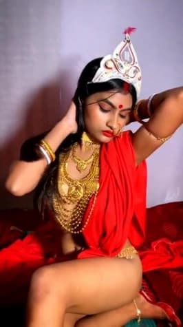 Image of Sexy Bengali Model Posing Topless and Showing Her Boobs ~ with Face