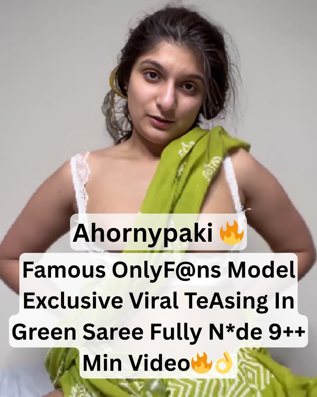 Featured image for Naughty Famous Onlyfans Pakistani Desi Girl Ahornypaki Teasing In Green Saree And Wet Pussy Play With Dildo Hard