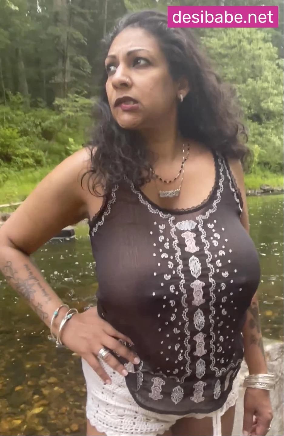 Image of Indian NRI Busty Horny Naughty Milf Aunty Fully Nude Private Sexy Big Boobs And Big Ass Show Sucking BBC Public Nudes Pics